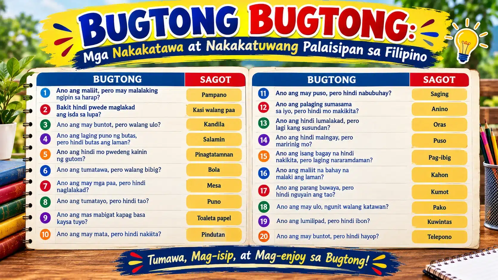 Bugtong Bugtong Mga Nakakatawa at Nakakatuwang Palaisipan sa Filipino